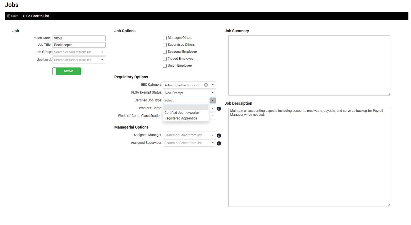 Jobs Screen