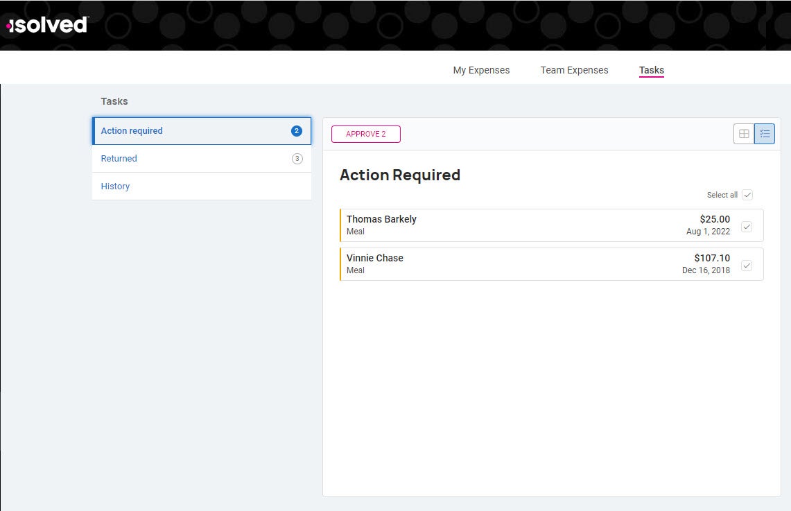 Approve All Selected Screen